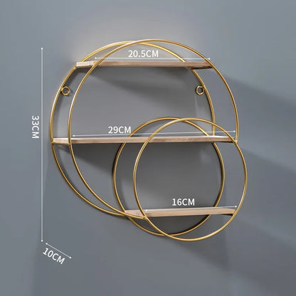 NordicWave Dubbele Cirkel Wandplank Scandinavische Zwevende Plank voor Decoratie en Opberging