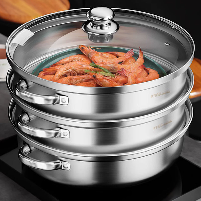 NutriSteam 3-laags stoompan van roestvrij staal voor gezond koken