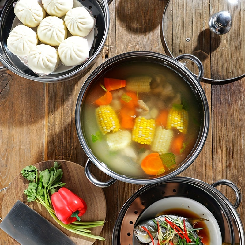 NutriSteam 3-laags stoompan van roestvrij staal voor gezond koken