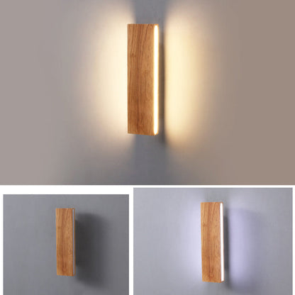 OakBeam Massief Houten LED Wandlamp Minimalistische Natuurlijke Lamp