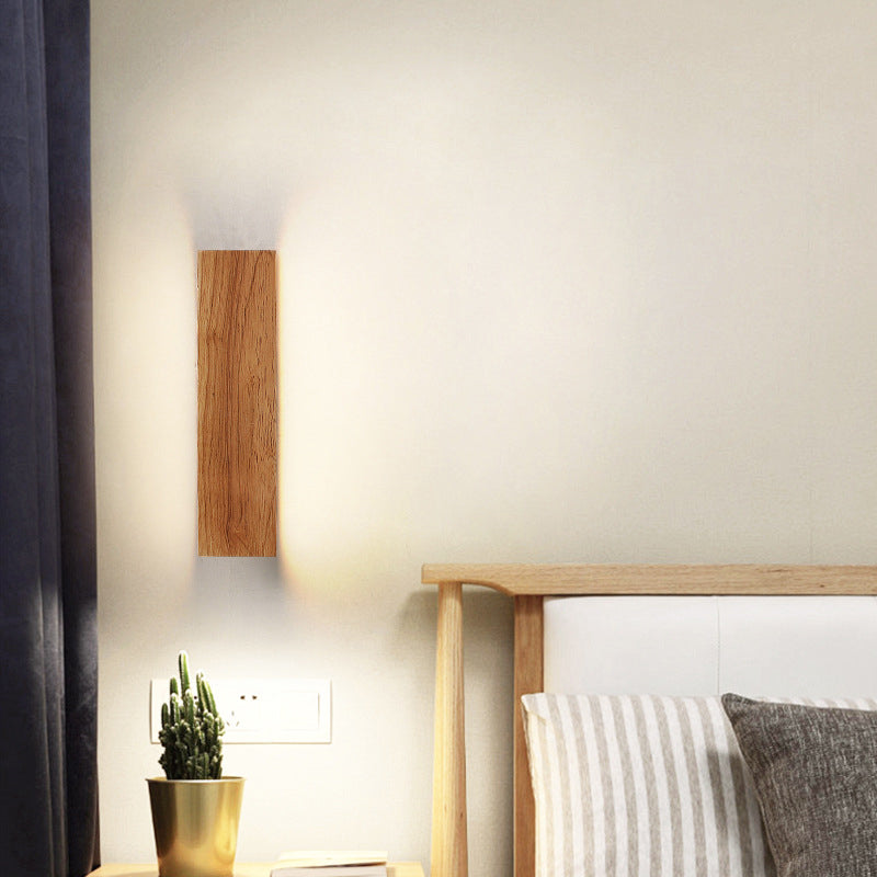 OakBeam Massief Houten LED Wandlamp Minimalistische Natuurlijke Lamp
