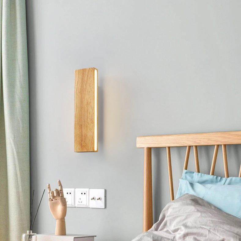 OakBeam Massief Houten LED Wandlamp Minimalistische Natuurlijke Lamp