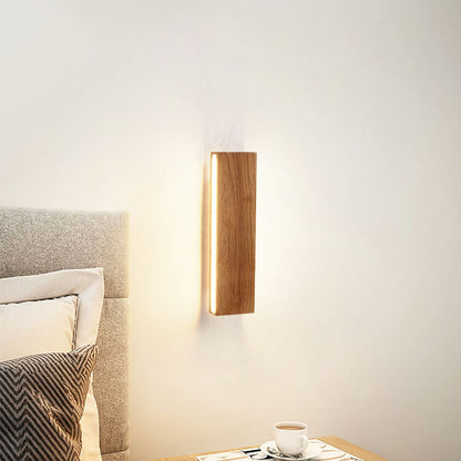 OakBeam Massief Houten LED Wandlamp Minimalistische Natuurlijke Lamp
