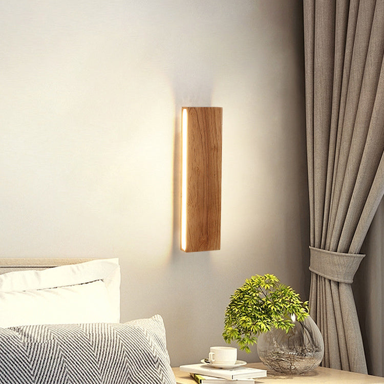 OakBeam Massief Houten LED Wandlamp Minimalistische Natuurlijke Lamp