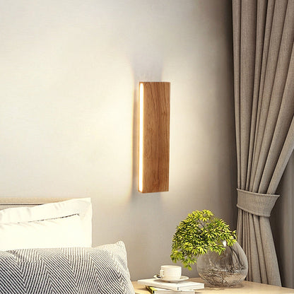 OakBeam Massief Houten LED Wandlamp Minimalistische Natuurlijke Lamp