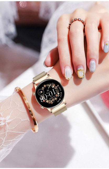 Orlina smartwatch voor vrouwen met fitness-tracking, slaapmonitoring en slimme meldingen