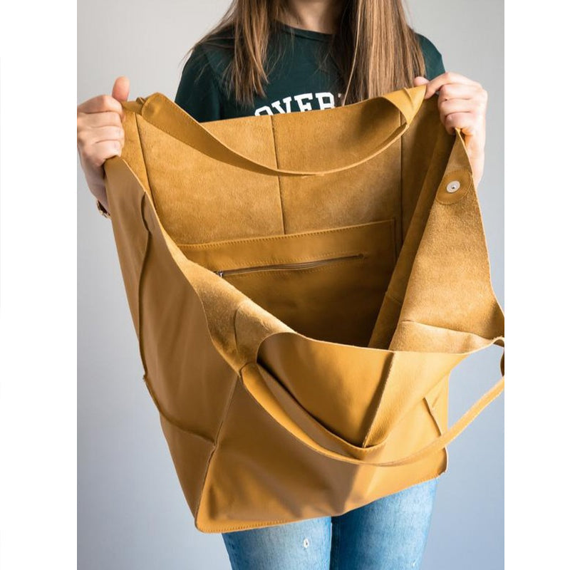 Oversized leren weekendtas stijlvolle reistas