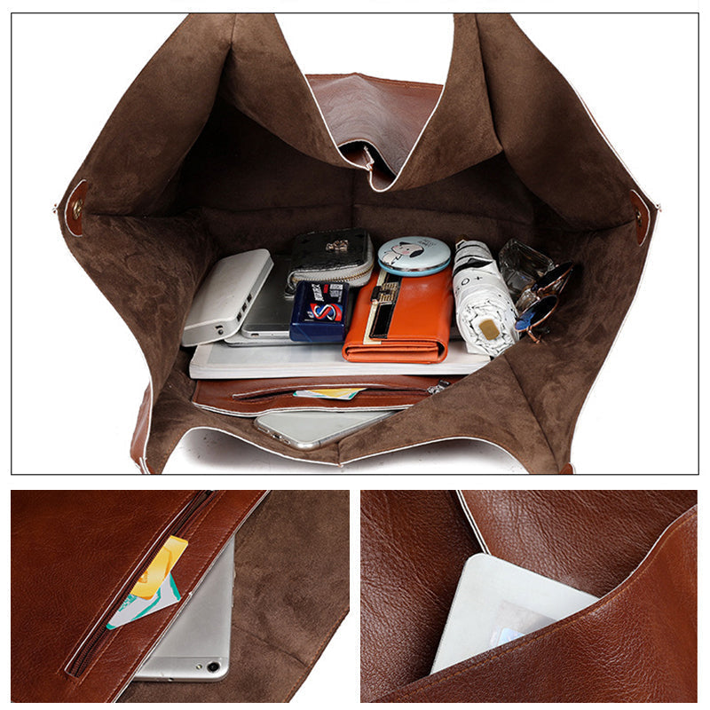 Oversized leren weekendtas stijlvolle reistas