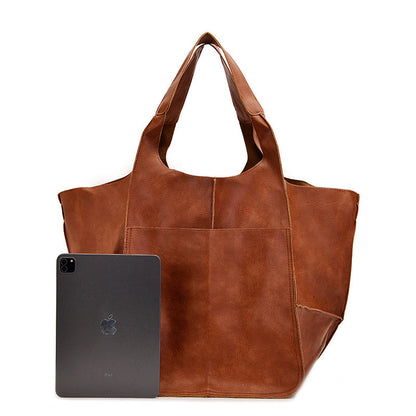 Oversized leren weekendtas stijlvolle reistas