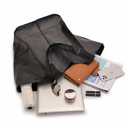 Oversized leren weekendtas stijlvolle reistas