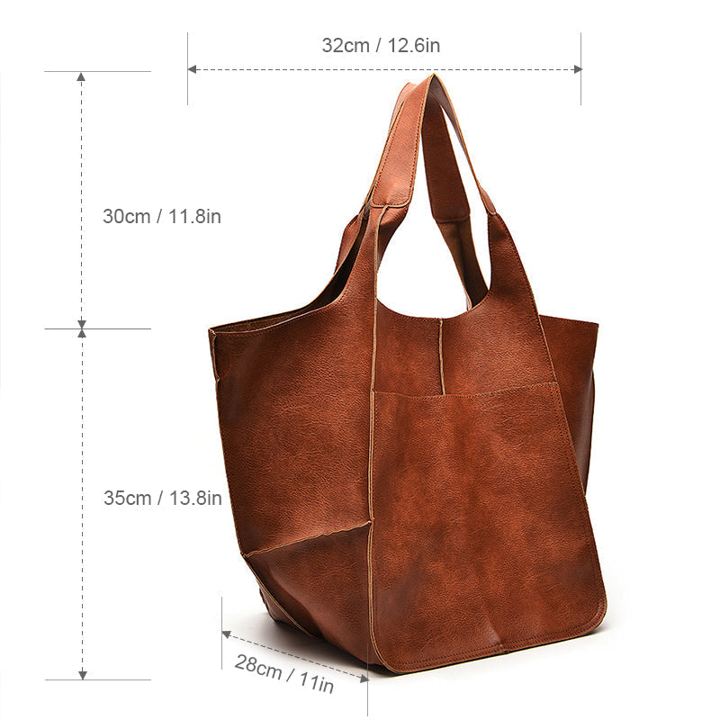 Oversized leren weekendtas stijlvolle reistas