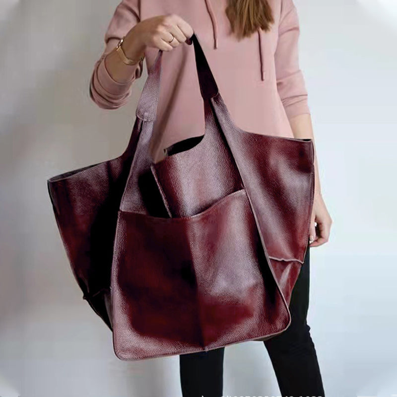 Oversized leren weekendtas stijlvolle reistas