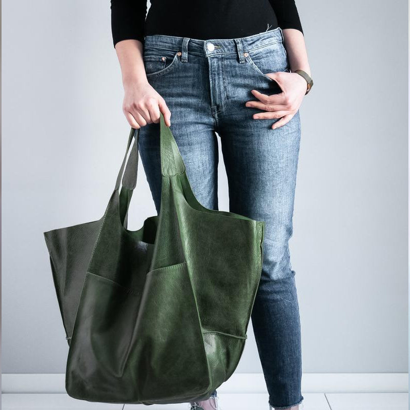 Oversized leren weekendtas stijlvolle reistas