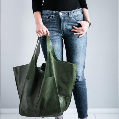 Oversized leren weekendtas stijlvolle reistas
