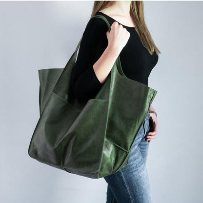 Oversized leren weekendtas stijlvolle reistas