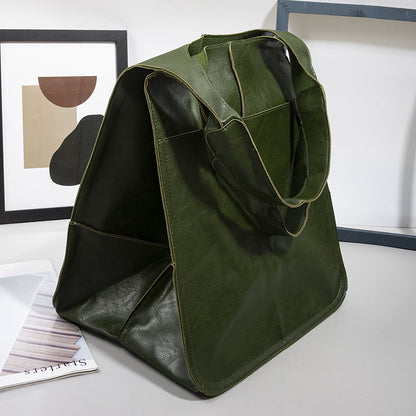 Oversized leren weekendtas stijlvolle reistas