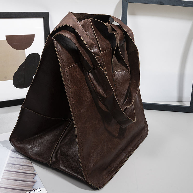 Oversized leren weekendtas stijlvolle reistas