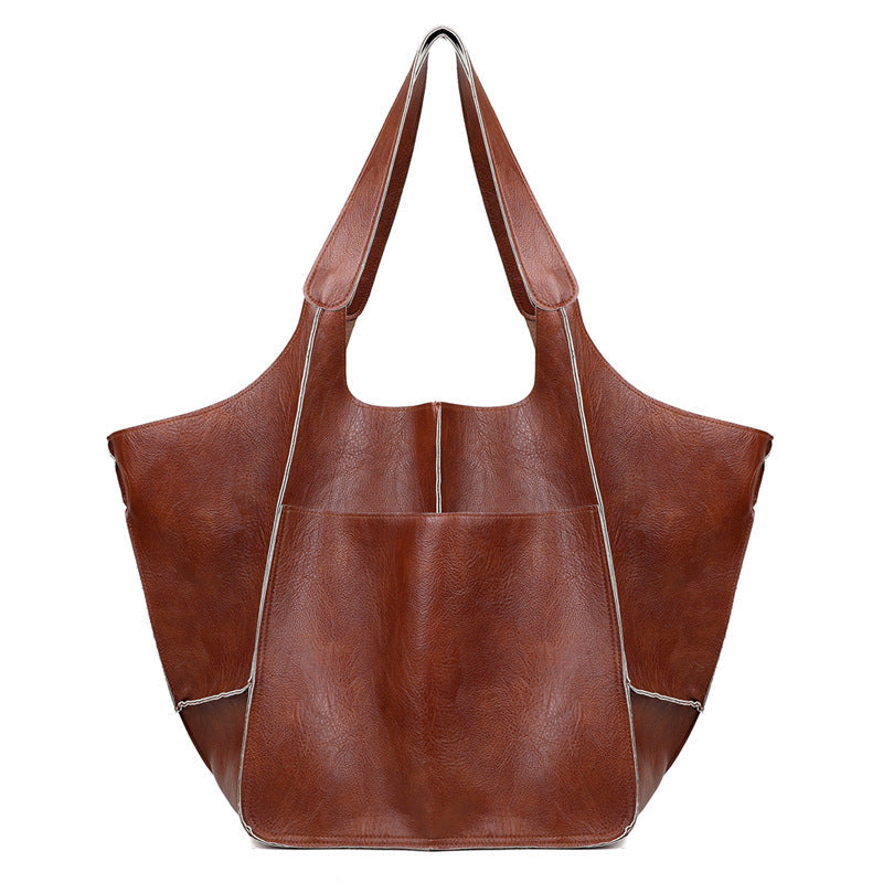 Oversized leren weekendtas stijlvolle reistas