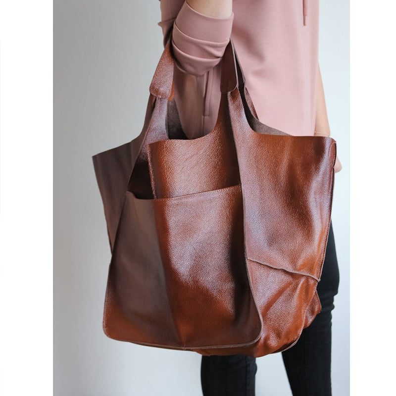 Oversized leren weekendtas stijlvolle reistas