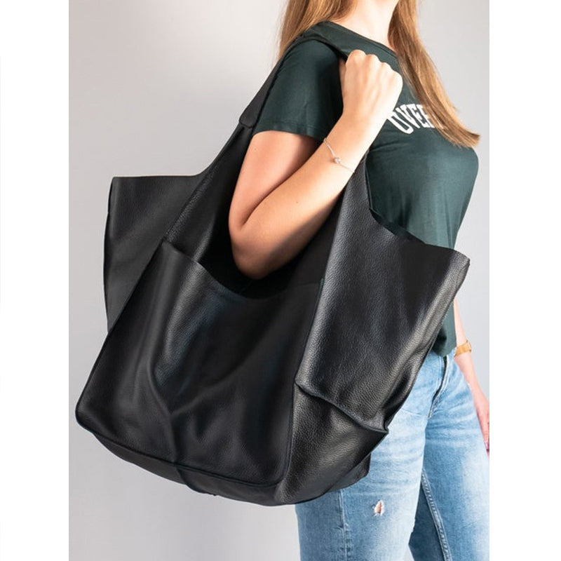 Oversized leren weekendtas stijlvolle reistas
