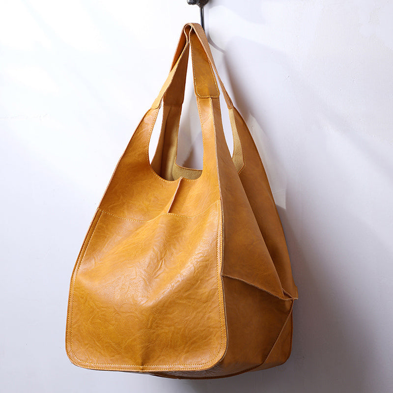 Oversized leren weekendtas stijlvolle reistas