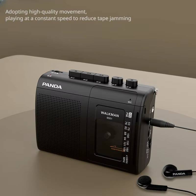 Panda draagbare cassettespeler met AM/FM-radio en opnamefunctie