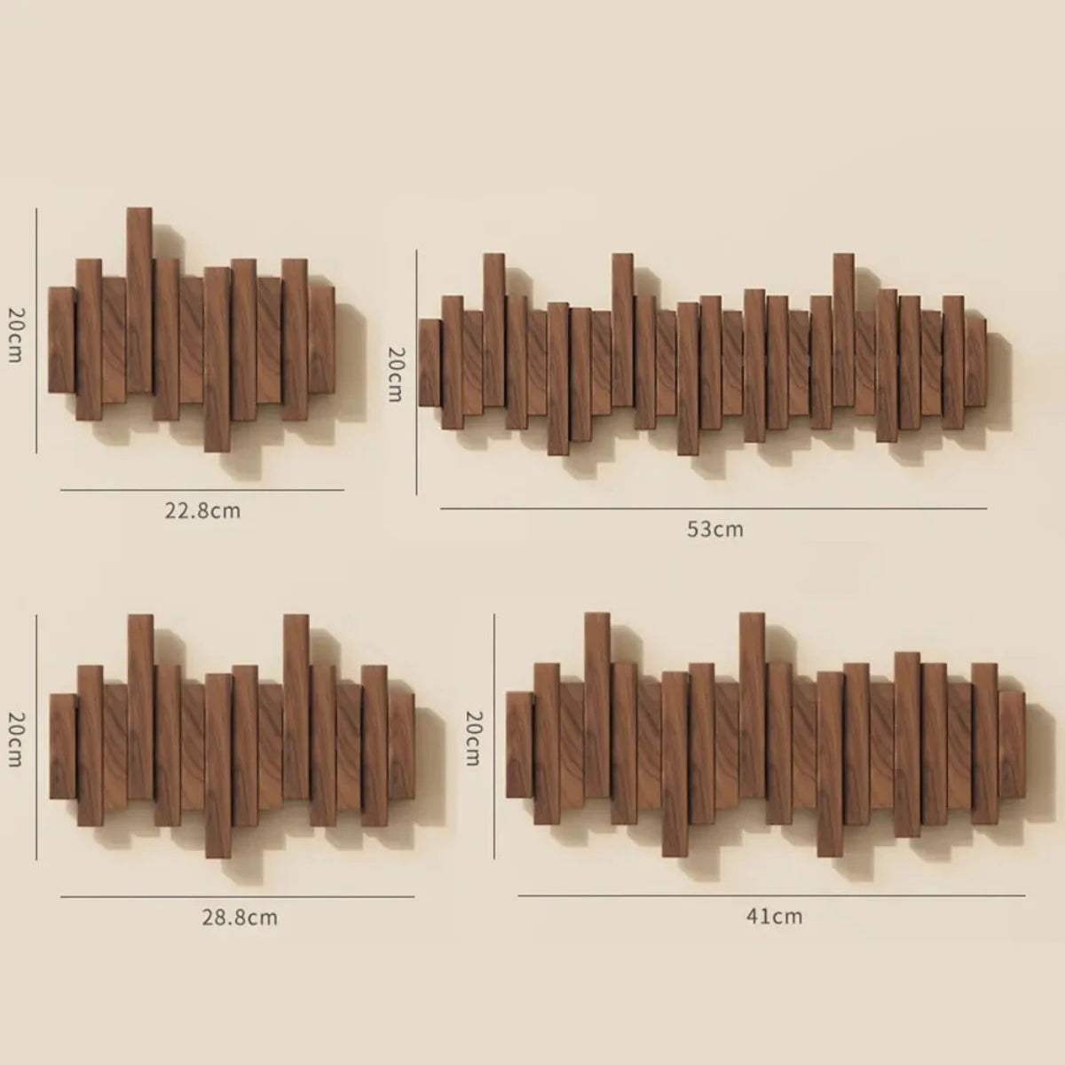 Piano Houten Wandkapstok met 5 Haken
