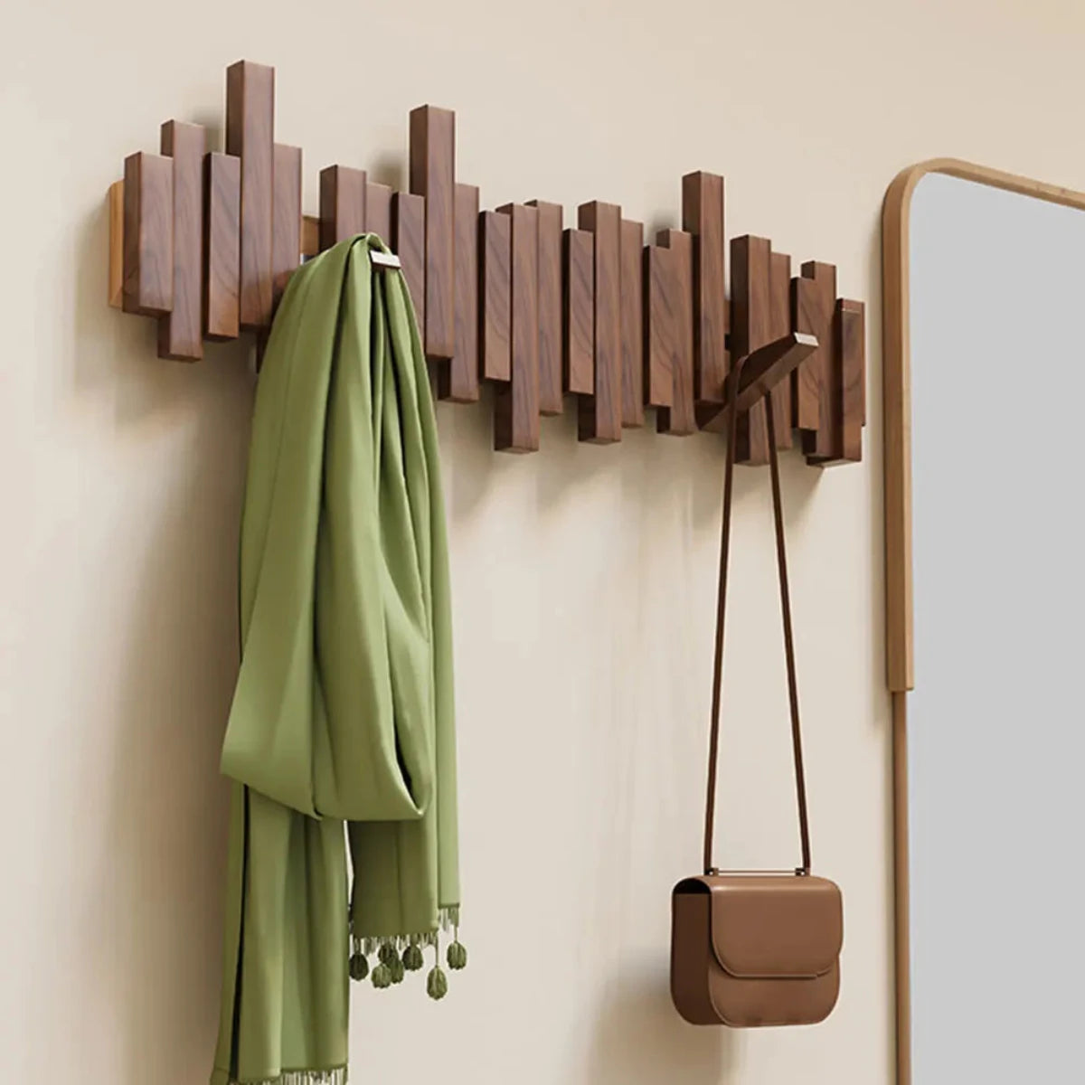 Piano Houten Wandkapstok met 5 Haken