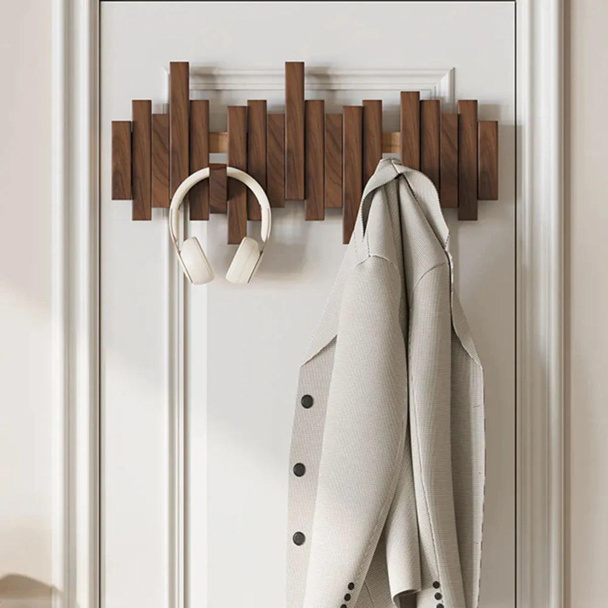 Piano Houten Wandkapstok met 5 Haken