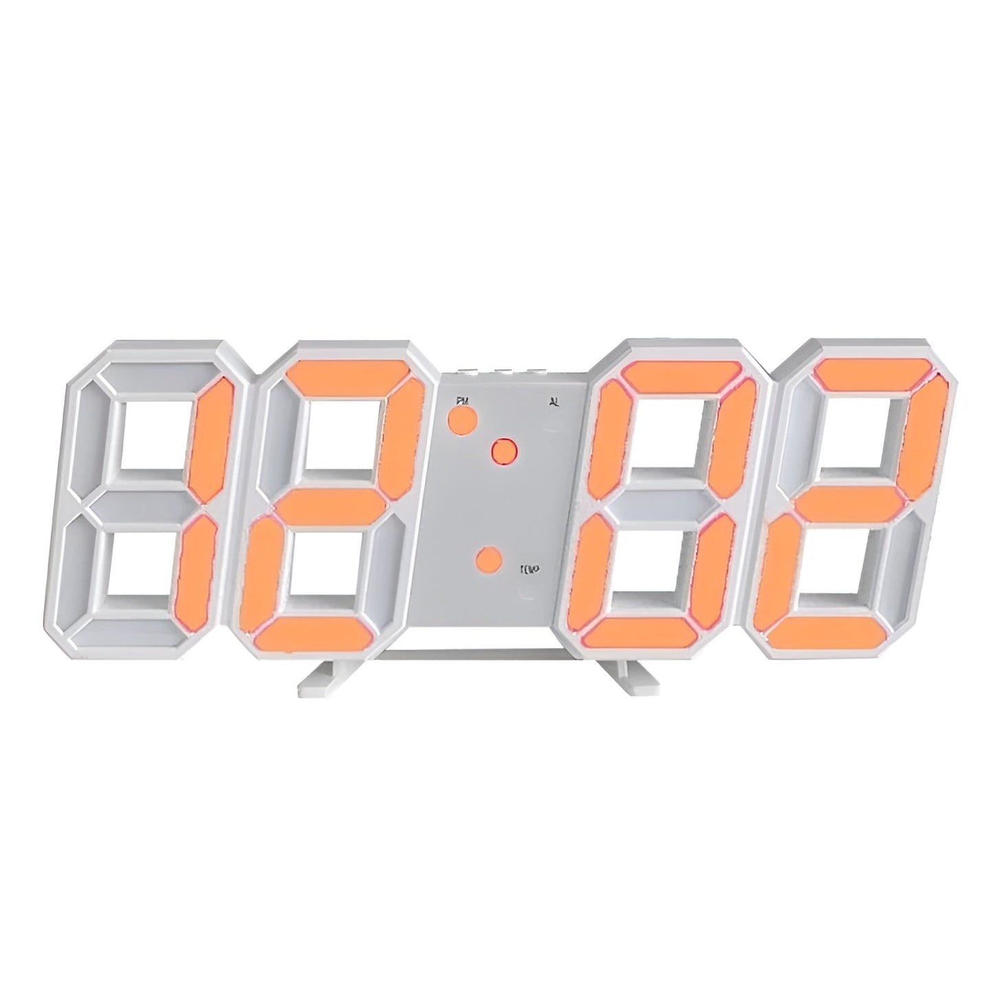 PixelTime 3D LED digitale wandklok met temperatuur, datum en alarm