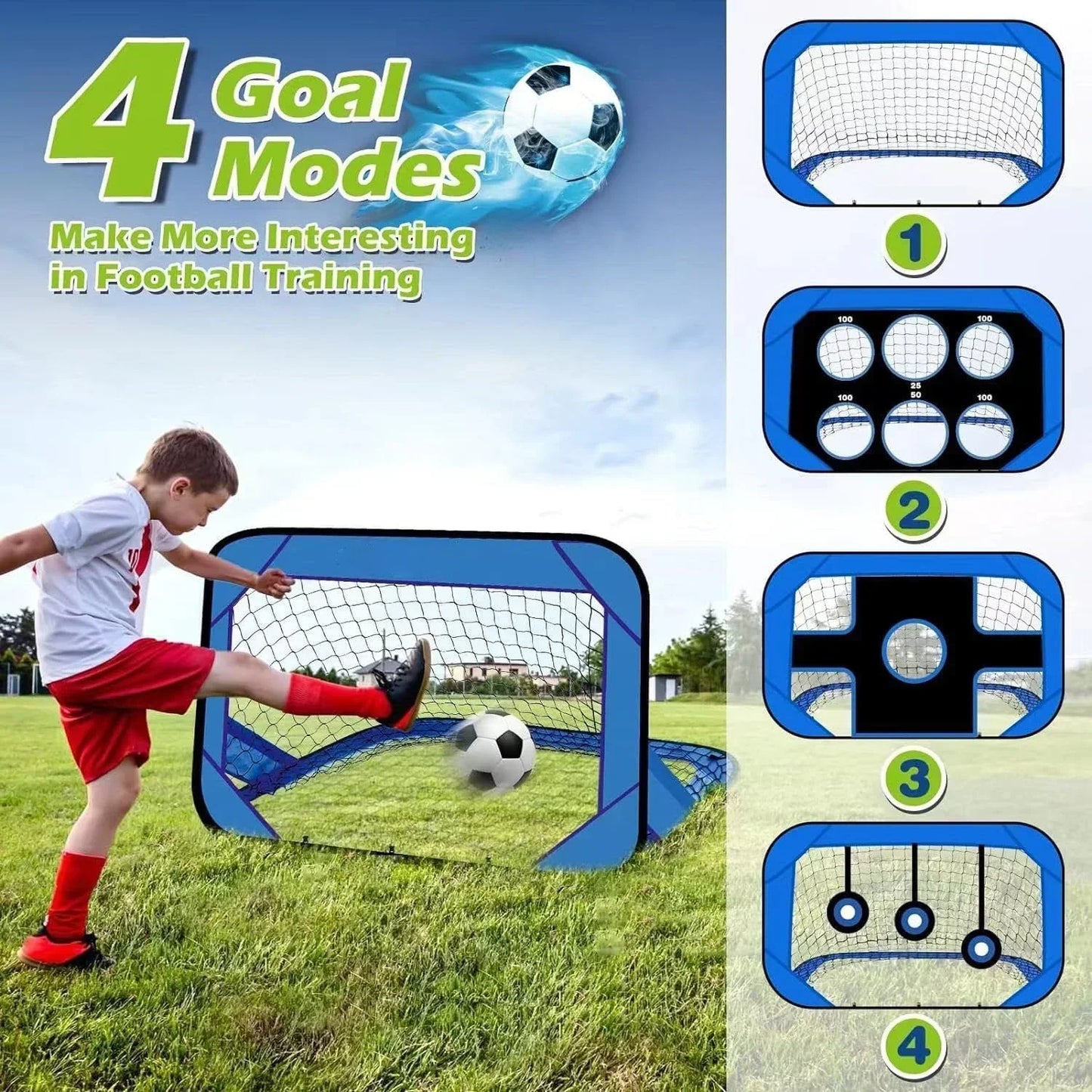 PlayMax opvouwbaar voetbaldoel draagbaar kindersoccer net