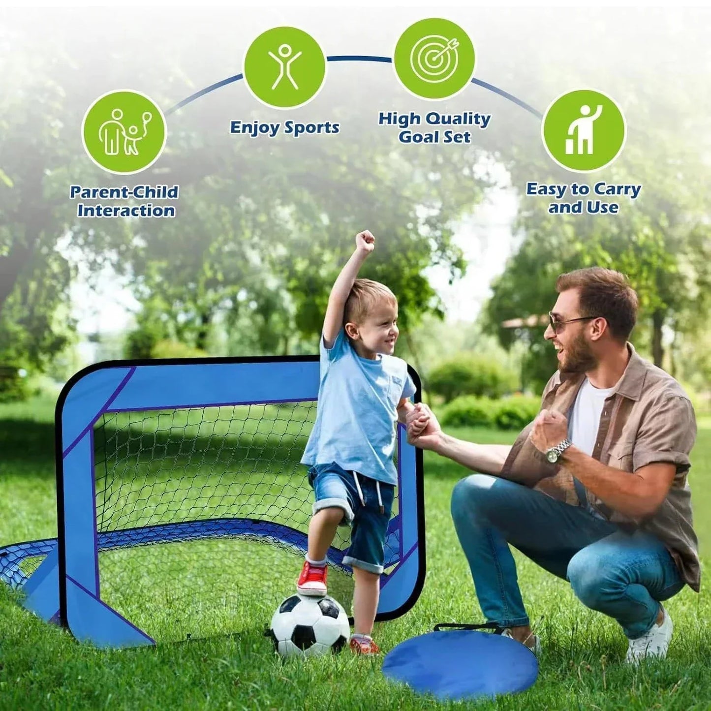 PlayMax opvouwbaar voetbaldoel draagbaar kindersoccer net