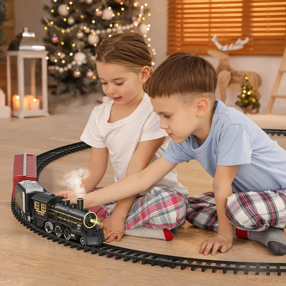 PlayTrain Klassieke Stoomtrein Set – Kinderspoorwegspeelgoed voor Creatief Spel