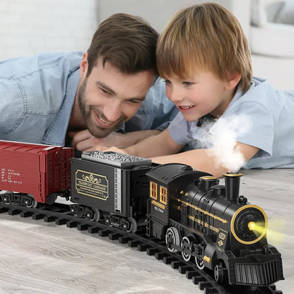PlayTrain Klassieke Stoomtrein Set – Kinderspoorwegspeelgoed voor Creatief Spel