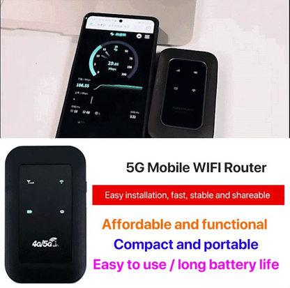 Draagbare 5G Wi-Fi-router met hoge snelheid mobiele hotspot en ondersteuning voor meerdere apparaten