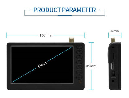 Draagbare 9 inch mini LED TV – oplaadbare batterij breedbeeldtelevisie