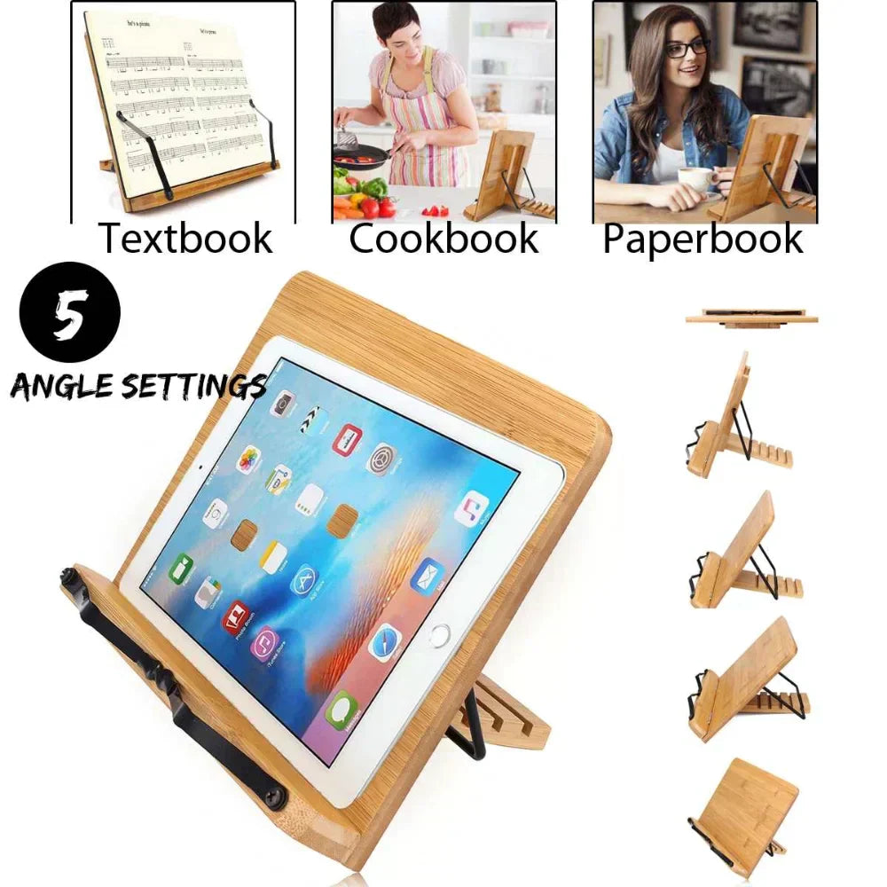 Draagbare verstelbare boekenstandaard ergonomische lees- en tabletsteun