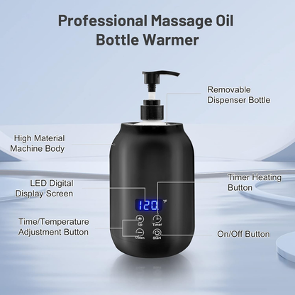 Draagbare elektrische massageolieverwarmer digitale temperatuurregeling