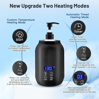 Draagbare elektrische massageolieverwarmer digitale temperatuurregeling