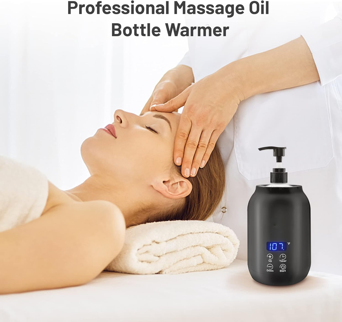 Draagbare elektrische massageolieverwarmer digitale temperatuurregeling