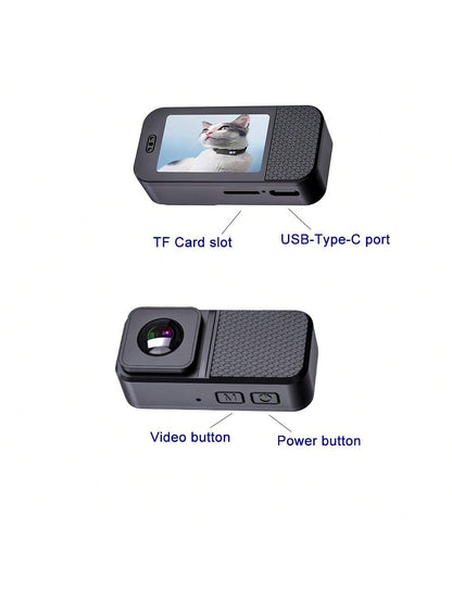 Draagbare huisdiercamera 1080P HD groothoek halsbandcamera
