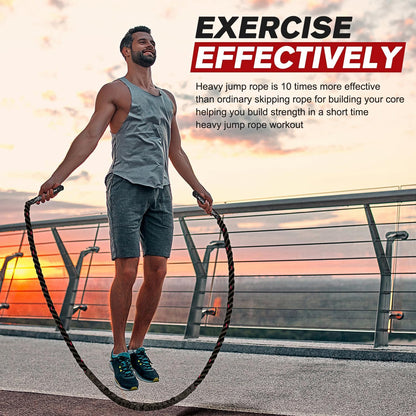 PowerJump verstelbaar verzwaard springtouw voor kracht- en cardiotraining
