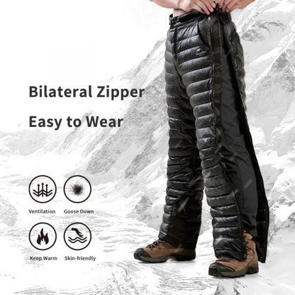Premium outdoor thermische ganzendons broek – waterdichte & winddichte winterbroek voor wandelen, kamperen & skiën