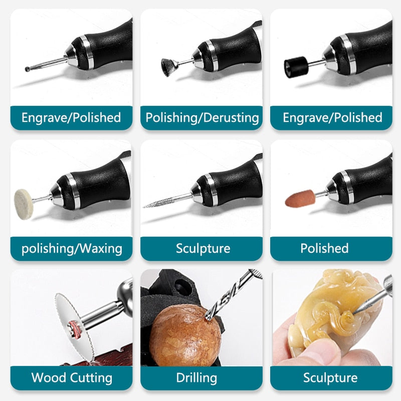 Professionele graveerpen oplaadbare elektrische graveergereedschap voor doe-het-zelf knutselen