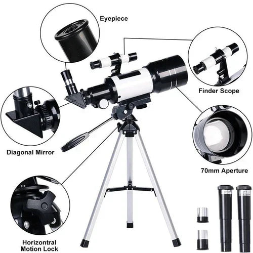 Professionele telescoop met statief 150x zoom voor sterrenkijken en maanobservatie
