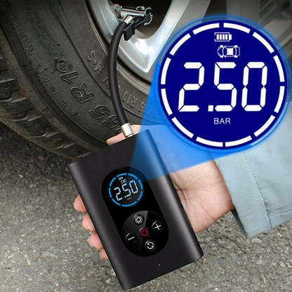 QuickAir draagbare elektrische bandenpomp snoerloze luchtcompressor met digitaal display