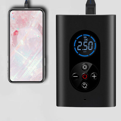 QuickAir draagbare elektrische bandenpomp snoerloze luchtcompressor met digitaal display