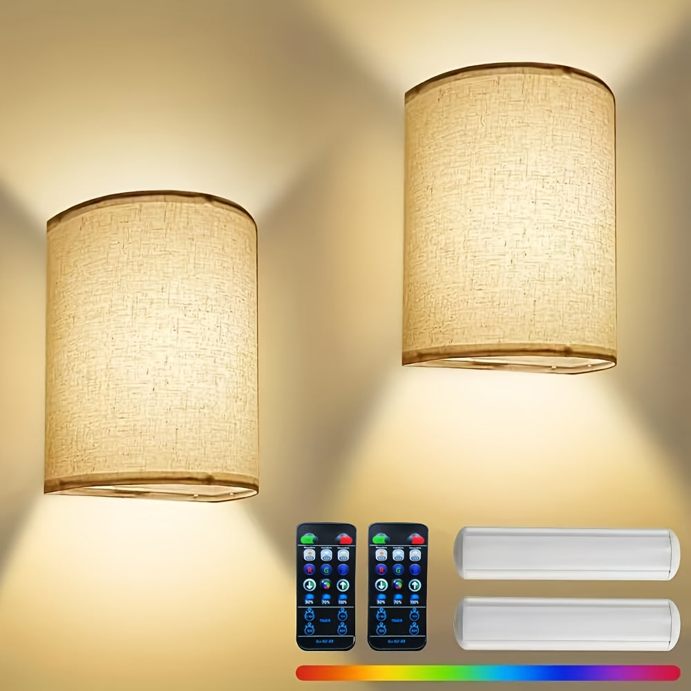 RadiantWall draadloze wandlampen 2 stuks oplaadbare LED-lampen met afstandsbediening