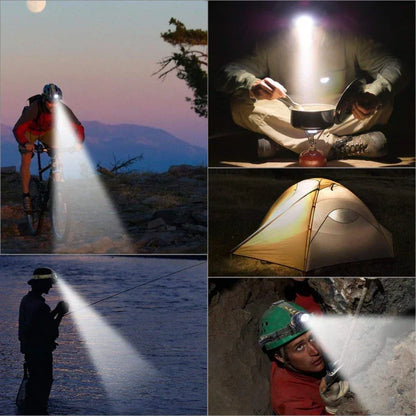 Oplaadbare LED hoofdlamp waterdicht zoom buitenlamp