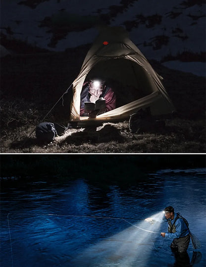 Oplaadbare LED hoofdlamp waterdicht zoom buitenlamp